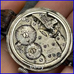 Rare 0.925 Silver Half Hunter Button Case Swiss Watch X Repair/parts From 1920