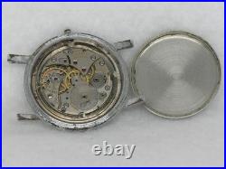Rare 34mm Universal Geneve Stainless Military Wrist Watch Cal. 265 Parts, Repair