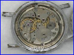 Rare 34mm Universal Geneve Stainless Military Wrist Watch Cal. 265 Parts, Repair