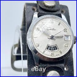 Rare Chateau Vintage Watch Manual Wind White Dial Date Day For Repair Part