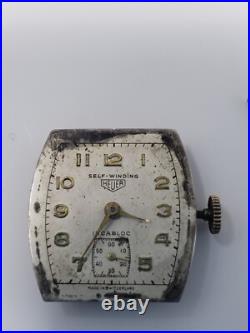 Rare Early Heuer Rectangle mans watch. For Parts or repair