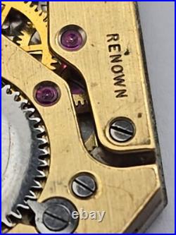 Rare Renown Vintage Mens Watch Movement For Repairs 21mm X 29mm