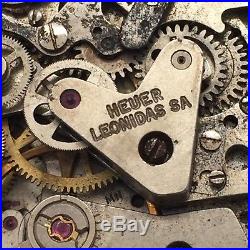 Rare Vintage Heuer Chronograph Movement Ref 7733 For Parts Or Repair