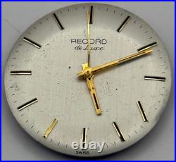 Record 6113 Watch Movement De Luxe Manual Wind Vintage Swiss Parts Repair 28.3mm