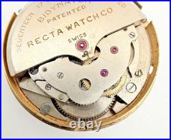 Recta Bidynator 17J Automatic Watch Movement Dial Parts Repair Swiss