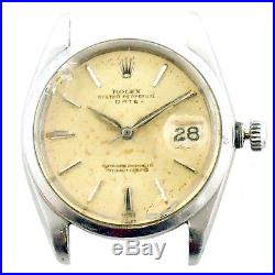 Rolex 1500 Oyster Perpetual Date Chronometer S. S. Watch Head For Parts Or Repair