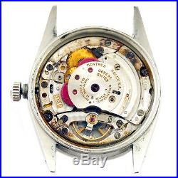 Rolex 15210 Date White Dial Holes Case S. S. Mens Watch Head For Parts Or Repairs