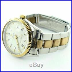 Rolex 1981 Date 15000 White Dial 2-tone Gold+s. S. Mens Watch For Parts/repairs