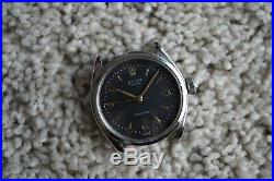 Rolex 6480 Oyster Precision black waffle/honeycomb dial for parts/repair 3-6-9