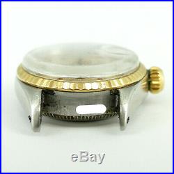 Rolex 6517 Date Gold Dial Fluted Bezel 2-tone Ladies Watch Head For Parts/repair