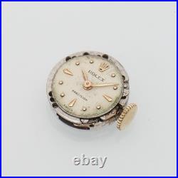 Rolex Cal. 1400 Watch Movement Broken Staff Not Running Parts Repairs with Dial