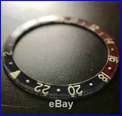 Rolex GMT Master initial type 6542 bake light bezel insert repair part Purabezer