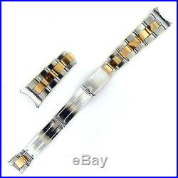 Rolex Gold+stainless Steel Mens Oyster Bracelet 19mm Endlinks For Parts/repairs