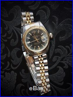 Rolex Ladies Oyster Perpetual Jubilee Two Tone Watch Black 62523D18 Repair Parts