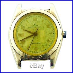 Rolex Oyster Perpetual Bubble Back Chronometer 14k Gold Watch Head Parts/repairs