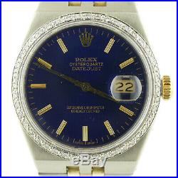 Rolex Oysterquartz Datejust 17013 Purple Dial 1978 2-tone S. S. Watch For Repairs