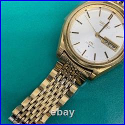 SEIKO 5606 7070 36mm Automatic Watch White Dial for Parts or Repair Working Junk