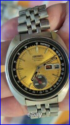 Seiko 6139-6012 Automatic Chronograph Mens For Repair Or Parts