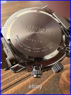 Seiko Flightmaster 7T62-0EB0 Quartz Black Dial Chronograph Watch PARTS OR REPAIR