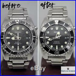 Seiko Kinetic SKA371 BFK Watch Bezel Insert Crystal Replacement Repair Service