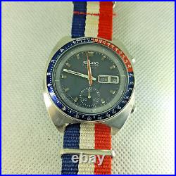 Seiko Pogue Pepsi Chronograph Automatic beautiful for repair Or Use For Parts