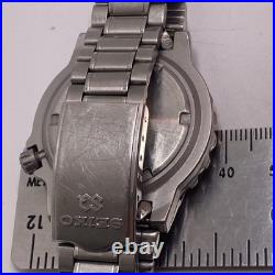 Seiko Sports SQ 150 Blue Quart Watch For Parts Repair Mens Silver Watch