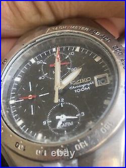 Seiko Titanium chronograph water resistant 100m men's watch For Parts/ Repair