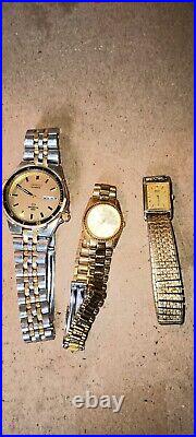 Seiko Watch Lot Of 3 Watches Total Wristwatch Bundle Repair Or Parts