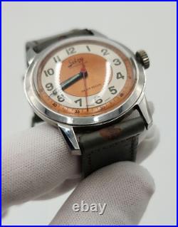 Selza Men's Vintage Silver Tone Swiss Made Mechanical Watch FOR PARTS / REPAIR