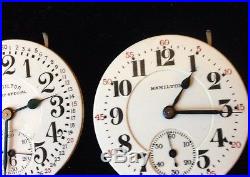 Set Of 2 Hamilton 992 Pocket Watch Works For Parts/repair Only-does Not Run
