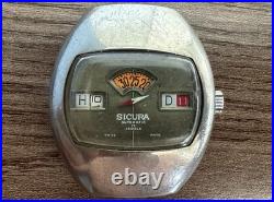 Sicura Automatic Jump Hour Vintage For Parts or Repair