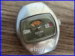 Sicura Automatic Jump Hour Vintage For Parts or Repair