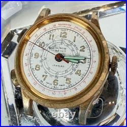 Sinsa Telemeter military Chronograph Style Watch White Face FOR PARTS REPAIR