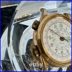 Sinsa Telemeter military Chronograph Style Watch White Face FOR PARTS REPAIR