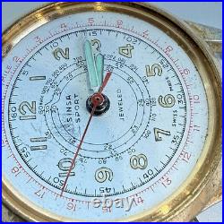 Sinsa Telemeter military Chronograph Style Watch White Face FOR PARTS REPAIR