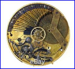 Swiss Cylinder Repeating Musical Pocket Watch Movement For Repair H51