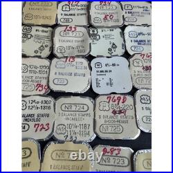 Swiss Watch Parts Lot Vintage Balance Staffs Stems ETA AS FHF Repair Kit 100+pc