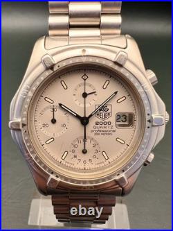 TAG Heuer 2000 Quartz Chronograph 38mm Ref 262.206-1 For Parts or Repair