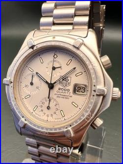 TAG Heuer 2000 Quartz Chronograph 38mm Ref 262.206-1 For Parts or Repair