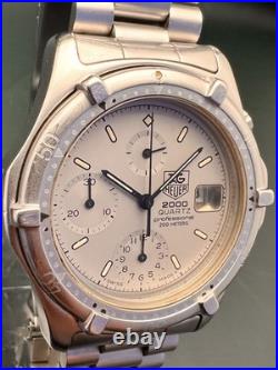 TAG Heuer 2000 Quartz Chronograph 38mm Ref 262.206-1 For Parts or Repair