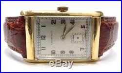 TIFFANY & CO 18K YELLOW GOLD TANK Wrist Watch As-is for parts or repair