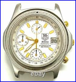 Tag Heuer 2000 165.806/1 2-tone Chrono Mens Watch Head For Parts Or Repairs