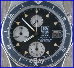 Tag Heuer 273.206/1 Mens Professional 2000 Chronograph for Parts or Repair Only