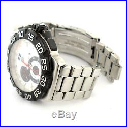 Tag Heuer Formula 1 Cah1011 White Dial Chrono S. S. Mens Watch For Parts/repairs