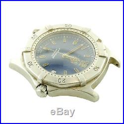 Tag Heuer Wk1113 Prof 2000 Series Blue Dial 200m S. S. Watch For Parts Or Repairs