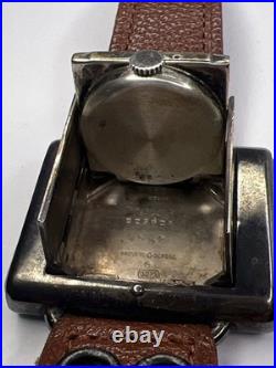 Tavannes Watch Swiss Sterling 925 Case Opens Closes Wrist To Clock -PARTS REPAIR