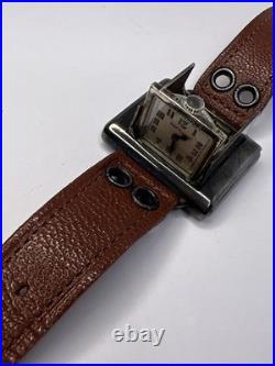 Tavannes Watch Swiss Sterling 925 Case Opens Closes Wrist To Clock -PARTS REPAIR