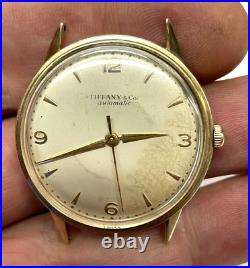 Tiffany & Co 14K Yellow Gold Mens Antique Vintage Automatic Watch-Parts/Repair