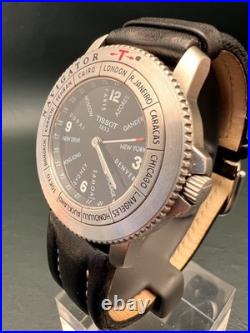 Tissot Navigator N250 World Timer Quartz 39mm Leather Strap For Parts/Repair Tissot Navigator N250 World Timer Quartz 39mm Leather Strap For Parts/Repair