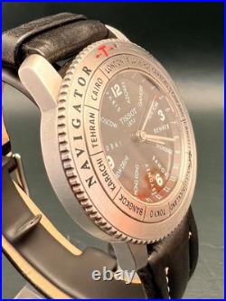 Tissot Navigator N250 World Timer Quartz 39mm Leather Strap For Parts/Repair Tissot Navigator N250 World Timer Quartz 39mm Leather Strap For Parts/Repair